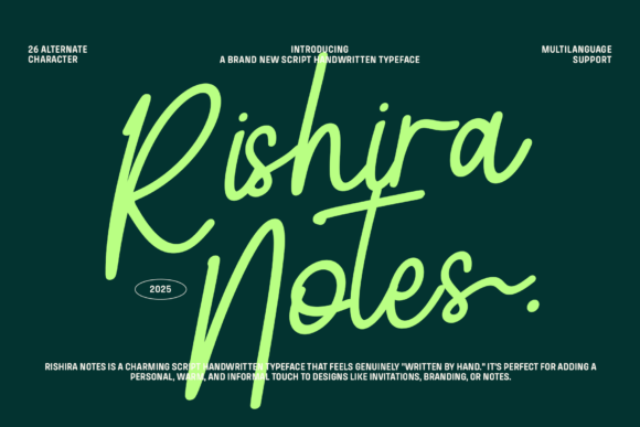 Rishira Notes: The Handwritten Font with a Heartfelt Voice