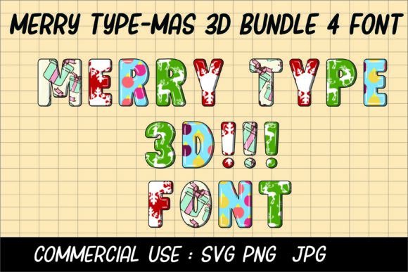 Unwrap the Magic of Merry Type-Mas 3D Font